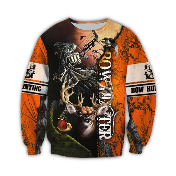 

create deer pattern men's 3d printed hoodie visual impact party punk gothic round neck american sweater hoodie, Black