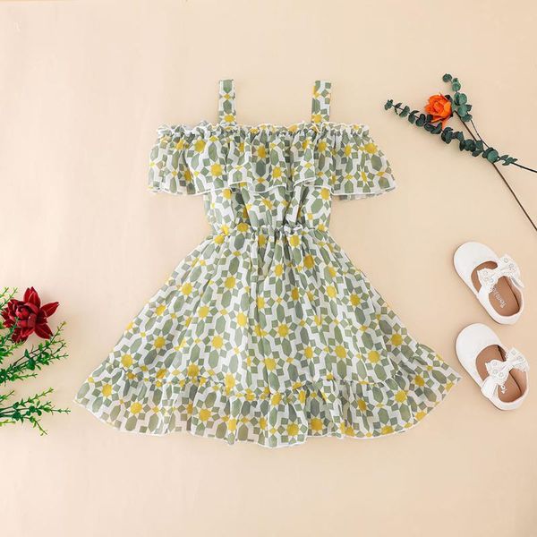 

toddler kid dresses baby girl floral print casual ruffle slip dress party princess first birthday outfit girl's, Red;yellow