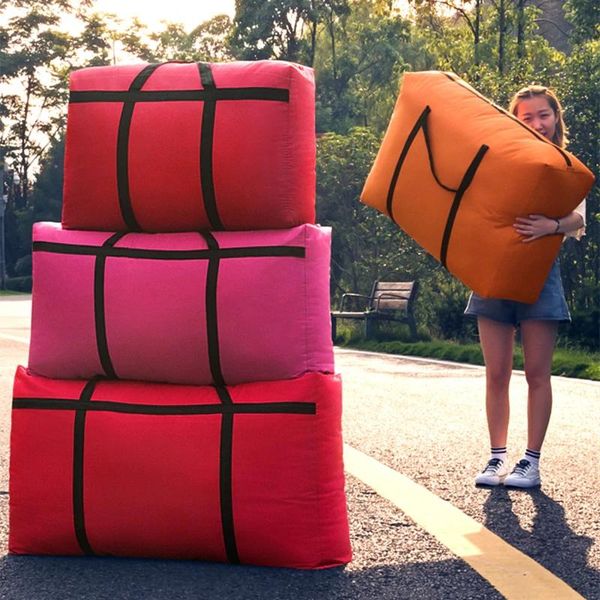 

travel bag canvas portable women go abroad baggage large capacity 40l-180l big move house storage sacks extra duffel bags