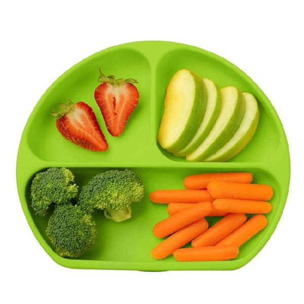 

flatware sets baby silicone dinner plates simple suction cup bowl children's creative smile one-piece material