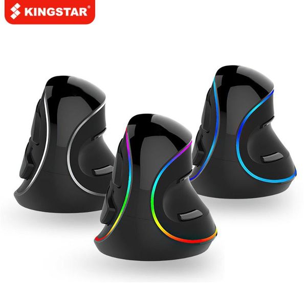 

mice kingstar vertical mouse ergonotic design wired wireless usb connect rgb light 3 gear dpi for pc computer lapoffice