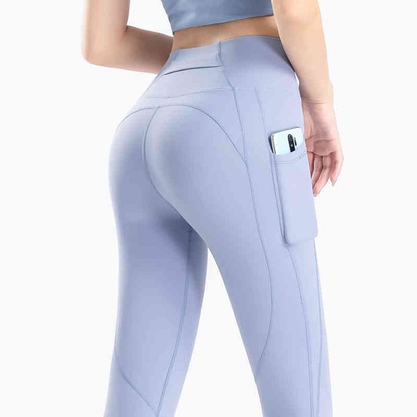

women yoga pants naked feeling stretchy sports tights pocket high waist leggings running fitness workout gym clothing