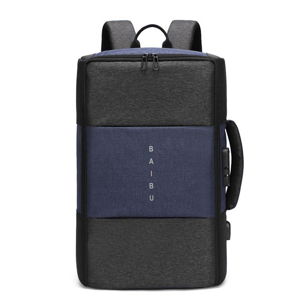 

square large capacity fashion backpack men's student schoolbag multifunctional computer generation
