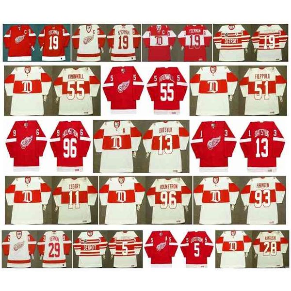 

goodjjob Vintage Detroit Red Wings Jerseys 13 Pavel Datsyuk 19 Steve Yzerman 11 DANIEL CLEARY 93 Johan Franzen 96 HOLMSTROM 29 MIKE VERNON CCM Hockey, Colour 1