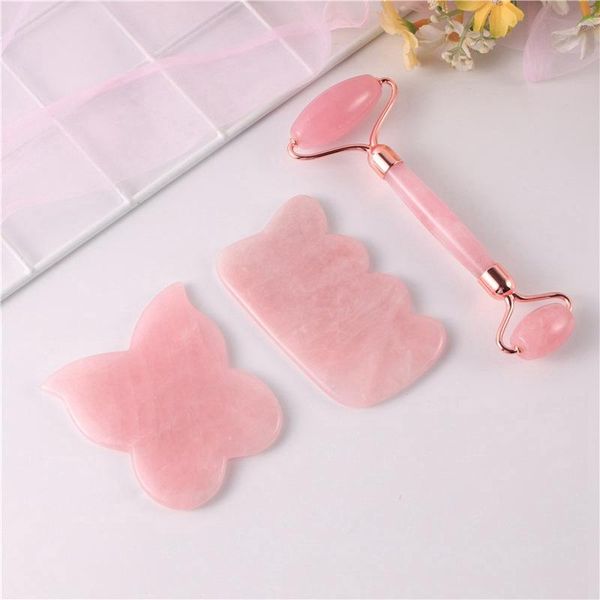 

full body massager 3pc/set facial massage roller plate jade stone eye face neck thin lift relax tools gua sha