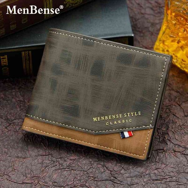 

mens wallets leather pu bifold short wallet male retro business coin purse multifunctional mini card money bags, Red;black