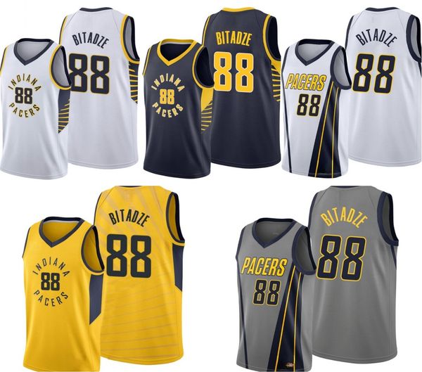 

indiana pacers men goga bitadze basketball jersey, Black