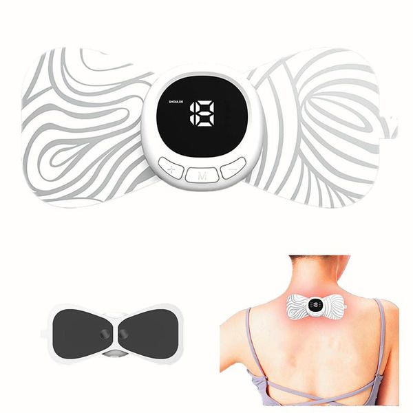 

wireless & portable tens massager with led display for back, shoulder, neck stiffness and fatigue relief 6 massage modes electric massagers