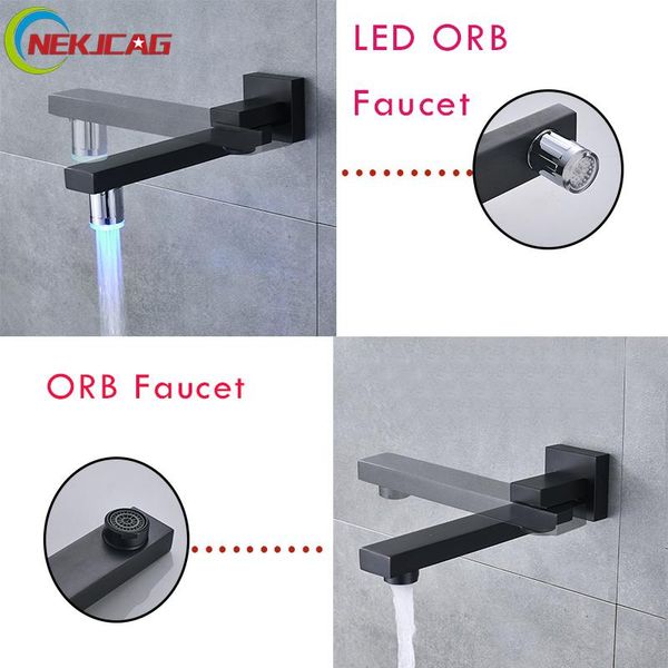 

bathroom sink faucets wall mounted led faucet and cold water mixer tap orb finish