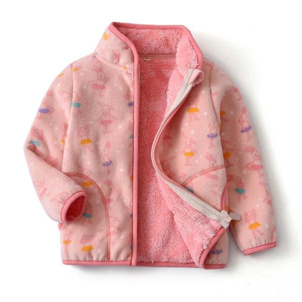 

jackets 2021 spring autumn winter child kid clothes baby girls cartoon coats polar fleece thick soft warm, Blue;gray