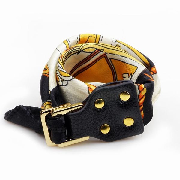 

tennis 1pcs fashion silk scarves bracelet jewelry multifunctional women girl scarf bag decoration accessories ladies, Golden;silver