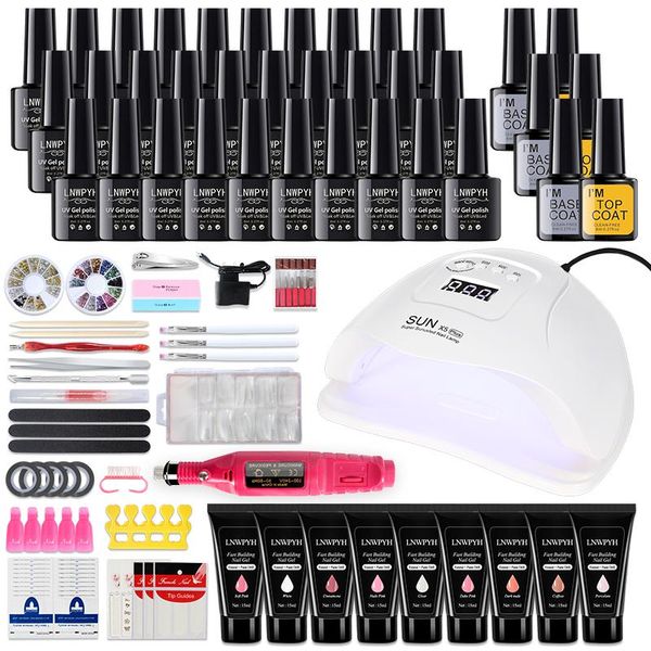 

nail art kits kit extension quick building gel set uv led lamp dryer drill machine tools professional polish