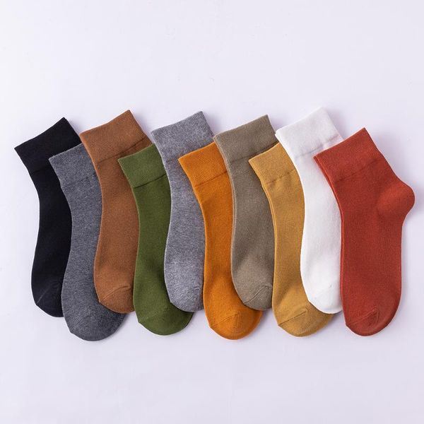 

men's socks 10 pairs cotton japanese colorful 's casual brand business dress happy for man gifts sox, Black