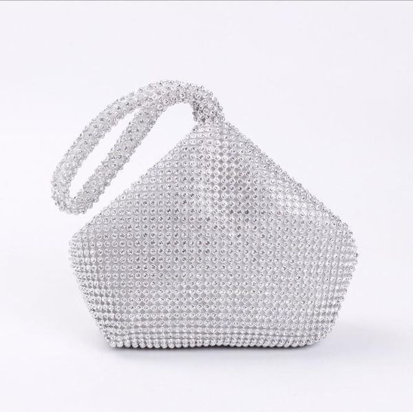 

evening bags arrival soft women diamond rhinestones clutches silver black gold crystal wedding party handbags purse