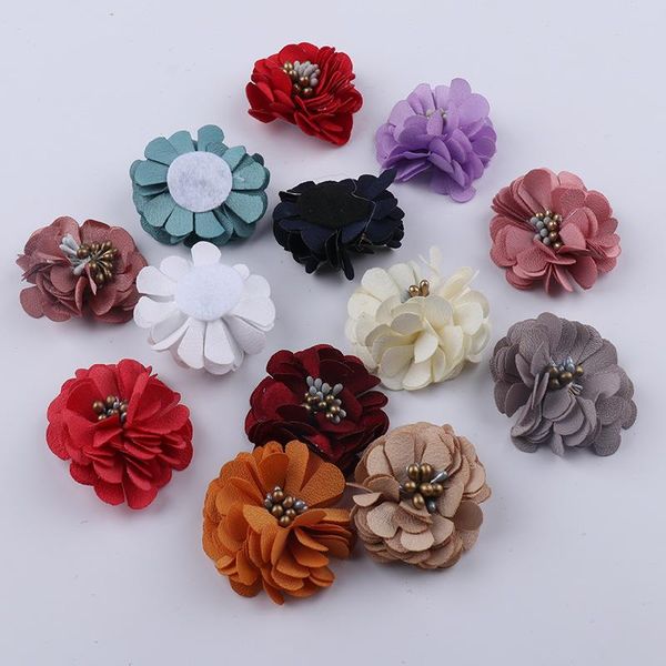 

decorative flowers & wreaths 5 pcs of 4cm stereotyped flower handmade diy clothing accessories hairpin cloth shoe simulation