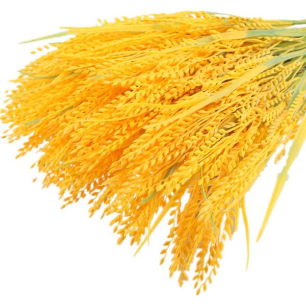 

decorative flowers & wreaths 1pcs multi-forked golden wheat ear simulation plant flower arrangement home wedding party ceremony decoration s