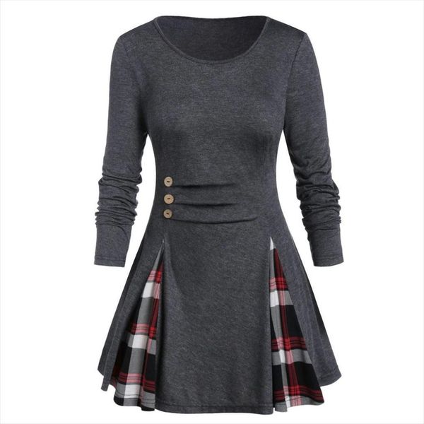 

plus size fashion patchwork womens blouses tunic casual winter bottom female long sleeve shirt blusas pullover, White