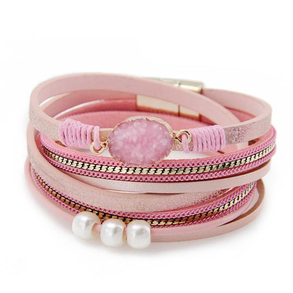 

charm bracelets stylish beaded wrap natural stones irregular shape bracelet bohemian vegan jewelry drop, Golden;silver
