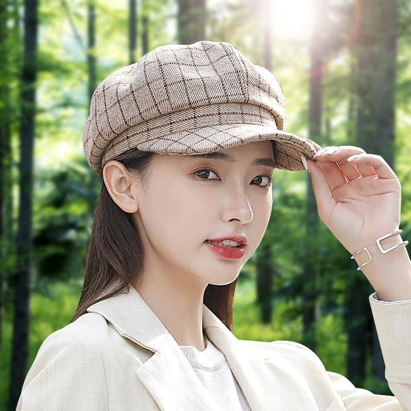 

stingy brim hats 2021 beret ladies outdoor street fashion retro octagonal hat summer seaside beach breathable fisherman, Blue;gray