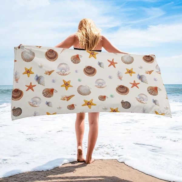 

towel shell pearl starfish bath camping bathroom accessories face microfiber beach