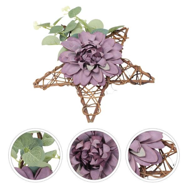 

decorative flowers & wreaths 1pc emulation wreath five-pointed star pendant wall festival hanging decor(15cm)