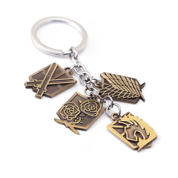 

attack on titan cartoon metal anime key chain pendant acrylic collections for fans