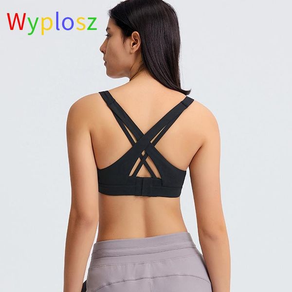 

wyplosz fitness sports bra for women push up shockproof tight yoga running gym training workout overlapping padded underwear outfit