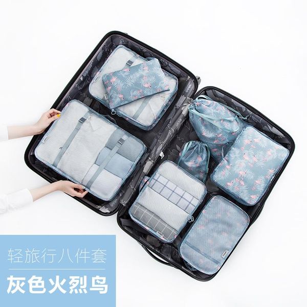 

duffel bags women/men travel storage bag multi-piece set casual luggage clothes eight-piece street outdoor famale mini cute suitcase