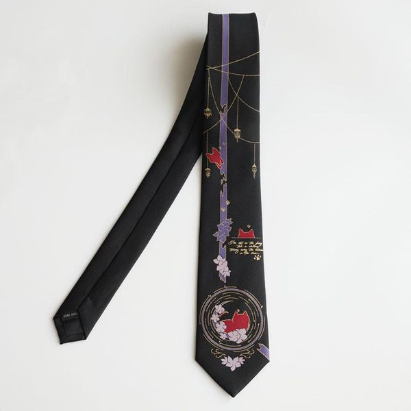 

neck ties male men's original design female students retro gift necktie [fairy tale cat] black tie japanese college, Blue;purple