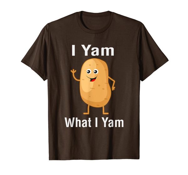 

i yam what i yam funny thanksgiving potato pun gift t-shirt, White;black