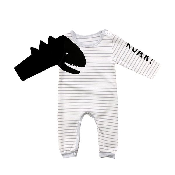 

toddler baby boy 3d dinosaur romper jumpsuit outfits set playsuit, White