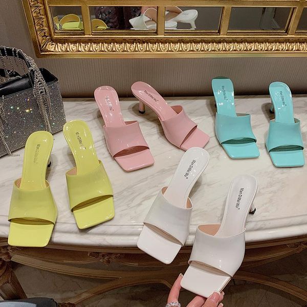 

slippers women 2021 fashion high heels flip-flops pumps shoe summer shoes for footwear high-heeled, Black