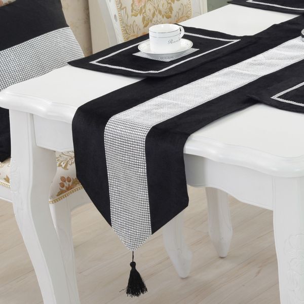 

modern solid color diamond table runner home table cloth l tablecloth for wedding party chirstmas decoration