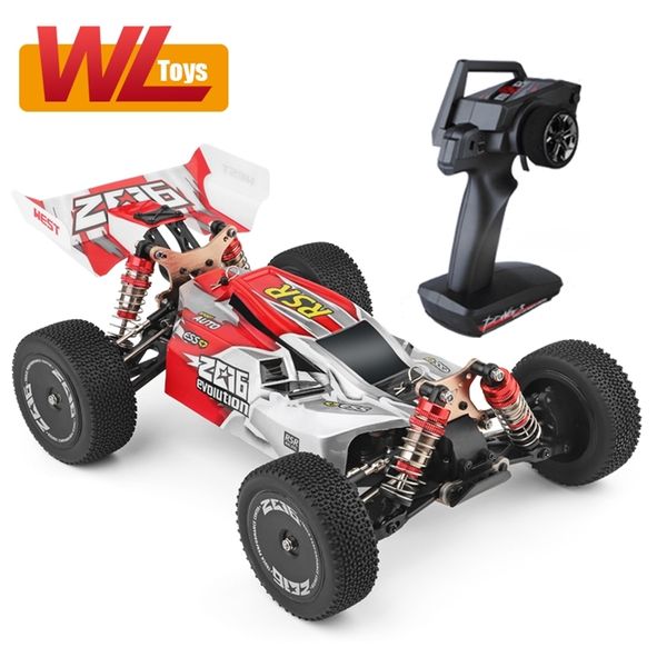 Wltoys 144001 A959 2.4G Racing RC CARRO 70 Km / h Metal Chassis 4WD Elétrica Elétrica Alta Velocidade Desativação De Controle Remoto Brinquedos 211029