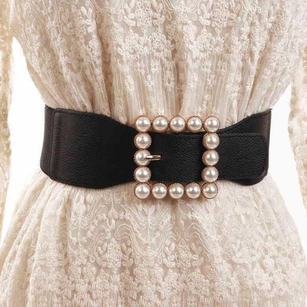 

belts new korean versatile elastic belt women's wide and long shirt sweater decorative dress waist cover with black, Black;brown