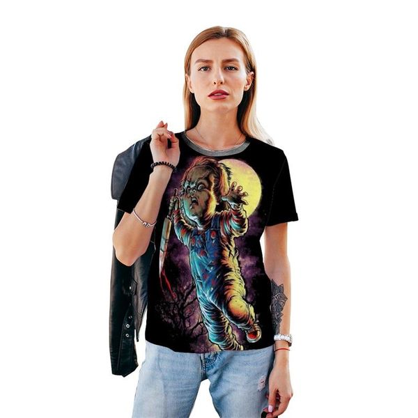 

men's t-shirts summer round neck and women's clothing 3d printing comfortable animation t-shirt cartoon short sleeves, White;black