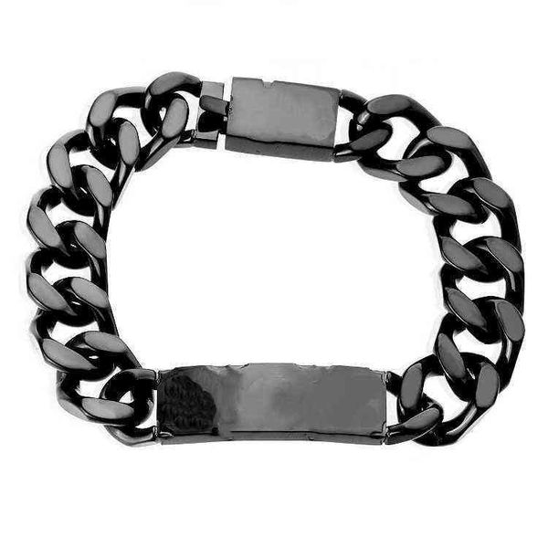 

2021 men and women stainless link iced chain bracelet jewelry, Black