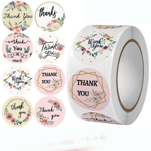 

Thank you sticker roll-elegant bohemian floral design stickers are perfect for weddings, parties, graduation decorations and handicrafts