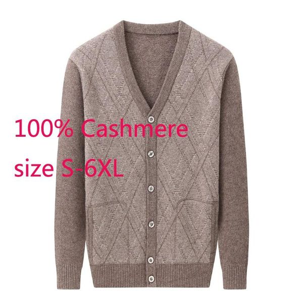 

men's sweaters arrival fashion 100% cashmere men large cardigan thickened coat v-neck casual single breasted sweater plus size s -5xl 6, White;black