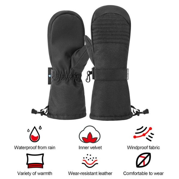 

ski gloves waterproof winter cycling fluff warm for touchscreen cold weather windproof anti slip