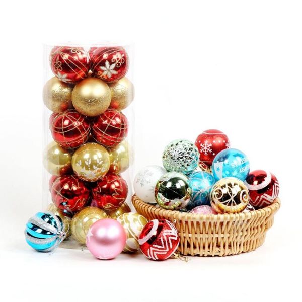 

party decoration 12pcs christmas balls bright light painted set cute ornament tree ball in barrels