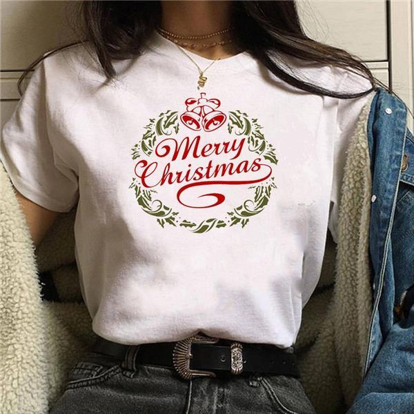 

merry christmas funny tree women printed graphic tee, White