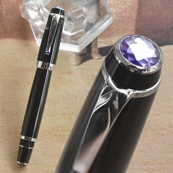 

fountain pens crocodile elegant black metal sapphire on clip broad nib 0.7mm pen office school writing gift accessory