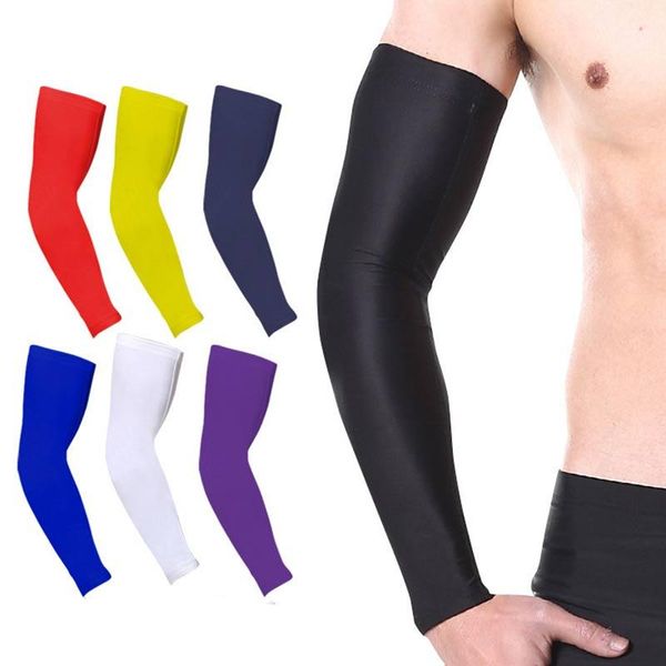 

elbow & knee pads 2pcs/set lengthen sport arm compression sleeve summer breathalbe basketball cycling running protective sleeves, Black;gray