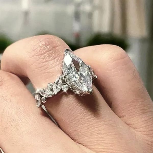 

wedding rings caoshi fashion delicate promise lady trendy women shinning zirconia exquisite design accessories aesthetic jewelry, Slivery;golden