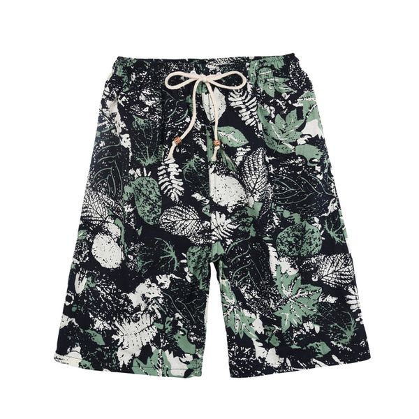 

2021 soccer shorts summer style cotton and linen printed big pants beach men's loose ccc777, Black;red