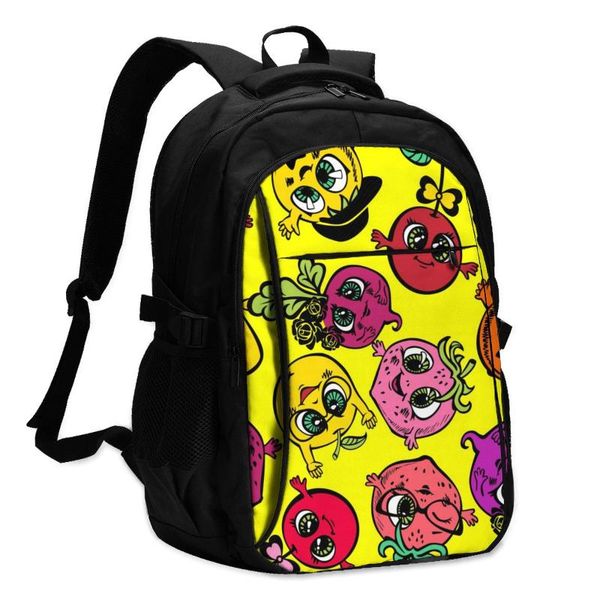 

backpack bags school for boy girl teenagercartoon fruits usb charge computer lapback pack