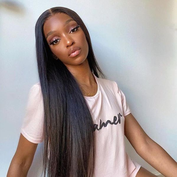 

lace wigs 360 frontal wig straight human hair peruvian bundles front for black women 150% remy full, Black;brown