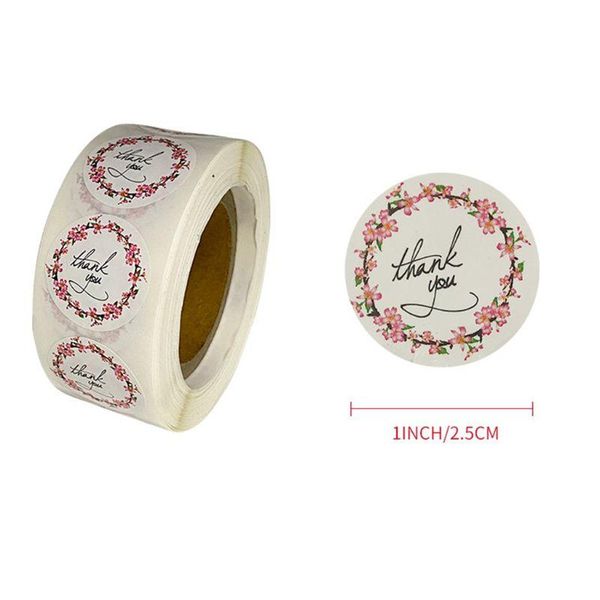 

gift wrap 500 pcs round sticker seal \"thank you\" permanent adhesive scrapbooking labels