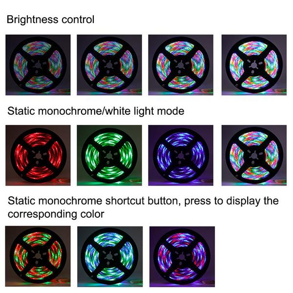 

strips 0.5/1/2/3/4/5m bluetooth led strip rgb light flexible ribbon stripe 5v diode tape ir controller adapter lights